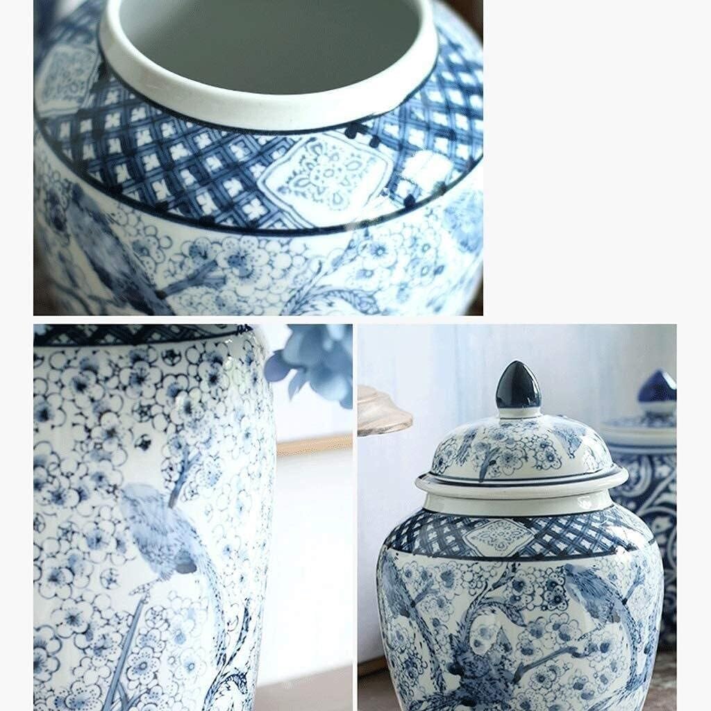 Blauw and Wit Porcelain Ceramic Vase, Decorative Flower Pots for Centerpieces, Living Room Décor, Fresh or Dried Flowers, 17-37cm