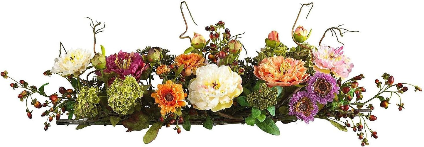 Nearly Natural 4689 Mini Peony Silk Arrangement,Assorted 10 x 10 x 10