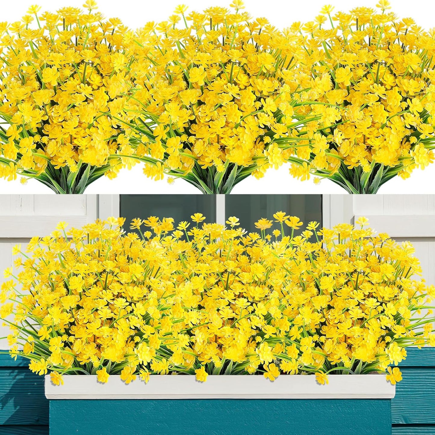 AGIRL 24 Bundles Artificial Flowers Outdoor,No Fade Fake Plastic Flowers Faux Plants for Decoration Hanging Planters Indoor Outside Garden Porch Window Box Home Farmhouse Wedding