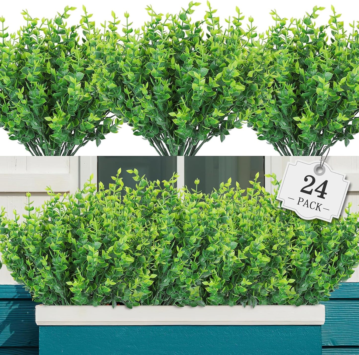 AGIRL 24 Bundles Artificial Flowers Outdoor,No Fade Fake Plastic Flowers Faux Plants for Decoration Hanging Planters Indoor Outside Garden Porch Window Box Home Farmhouse Wedding
