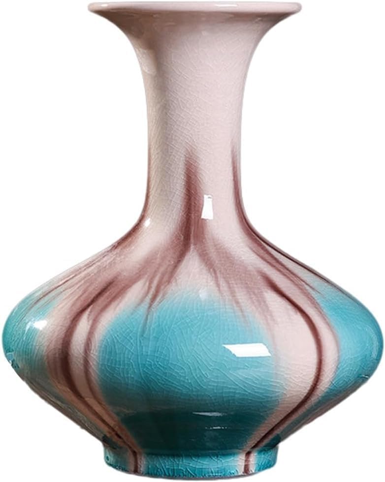 Ceramic Decorative Vase Living Room Crafts Ornaments Dried Flowers Flower Arrangement Vase(G-w16 x H32cm)