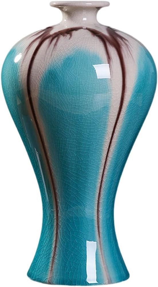 Ceramic Decorative Vase Living Room Crafts Ornaments Dried Flowers Flower Arrangement Vase(G-w16 x H32cm)