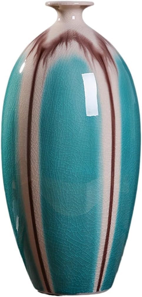 Ceramic Decorative Vase Living Room Crafts Ornaments Dried Flowers Flower Arrangement Vase(G-w16 x H32cm)