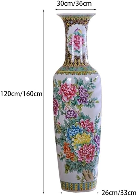 Vase, Elegant Chinese Pastel Ceramic Floor Vase for Home & Living Room Decor, Perfect for Flower Arrangement, Office Opening, & Modern Interior Design Decorative Vase(Large)