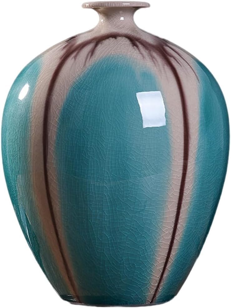 Ceramic Decorative Vase Living Room Crafts Ornaments Dried Flowers Flower Arrangement Vase(G-w16 x H32cm)
