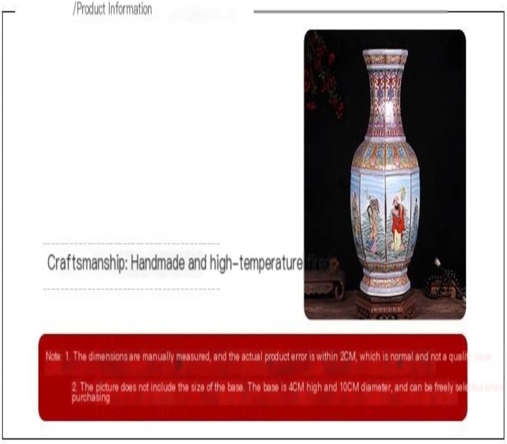 Flower Vase,Glass Vases Floor-Standing Vase Ceramic Decorative Vase Antique Chinese Enamel Porcelain Home Crafts Ornament Vase Vase,Blue,A