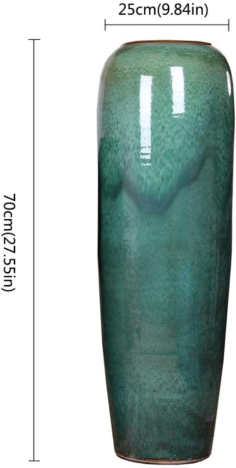 Decorative Vases Green Ceramic Large Vase Home Restaurant Office Decoration Style Floor Vase Decoration Or As A Farmhouse Vase,