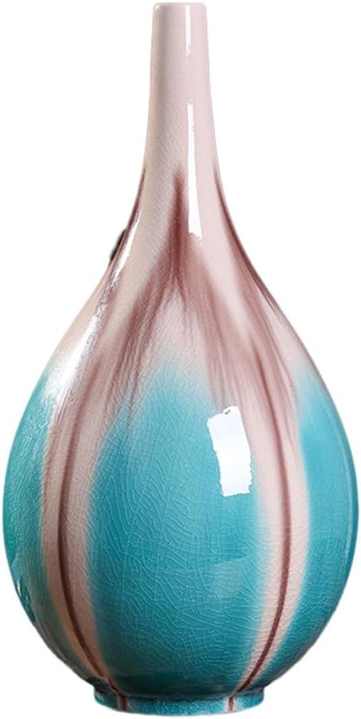 Ceramic Decorative Vase Living Room Crafts Ornaments Dried Flowers Flower Arrangement Vase(G-w16 x H32cm)