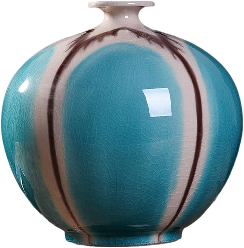 Ceramic Decorative Vase Living Room Crafts Ornaments Dried Flowers Flower Arrangement Vase(G-w16 x H32cm)