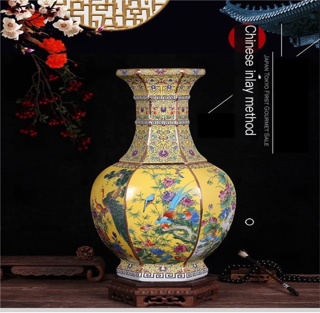 Flower Vase,Glass Vases Floor-Standing Vase Ceramic Decorative Vase Antique Chinese Enamel Porcelain Home Crafts Ornament Vase Vase,Blue,A