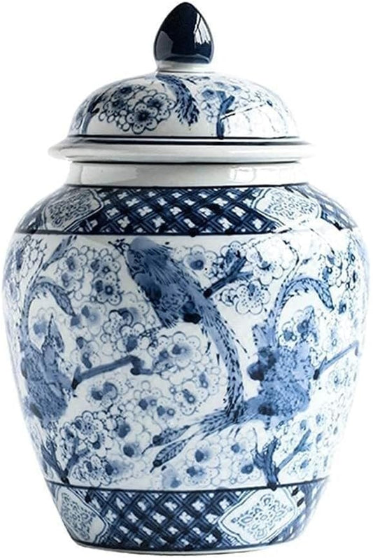 Blauw and Wit Porcelain Ceramic Vase, Decorative Flower Pots for Centerpieces, Living Room Décor, Fresh or Dried Flowers, 17-37cm