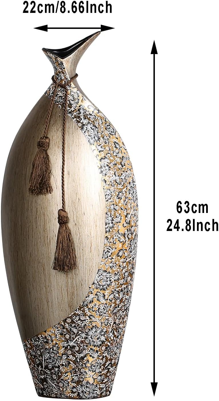 Vase Ceramic Flower Vase Modern Dried Flower Vase, Ceramic Decorative Vase for Living Room, Entryway, Dinner Table, Farmhouse, Office, Wedding and Housewarming,22x63cm
