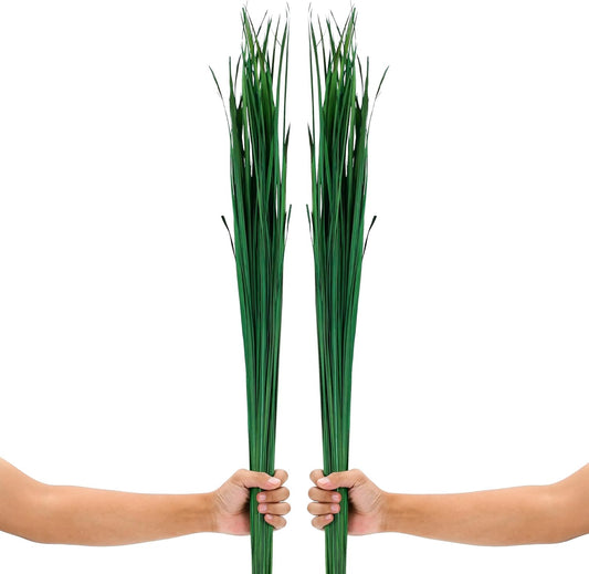 Leewadee Tall Vase Filler, Natural Grass Stems – 2 Bunches of Colored Branches for Vases, Carefully Dried Twigs for Home and Bar Decoration, 45 inches, Green