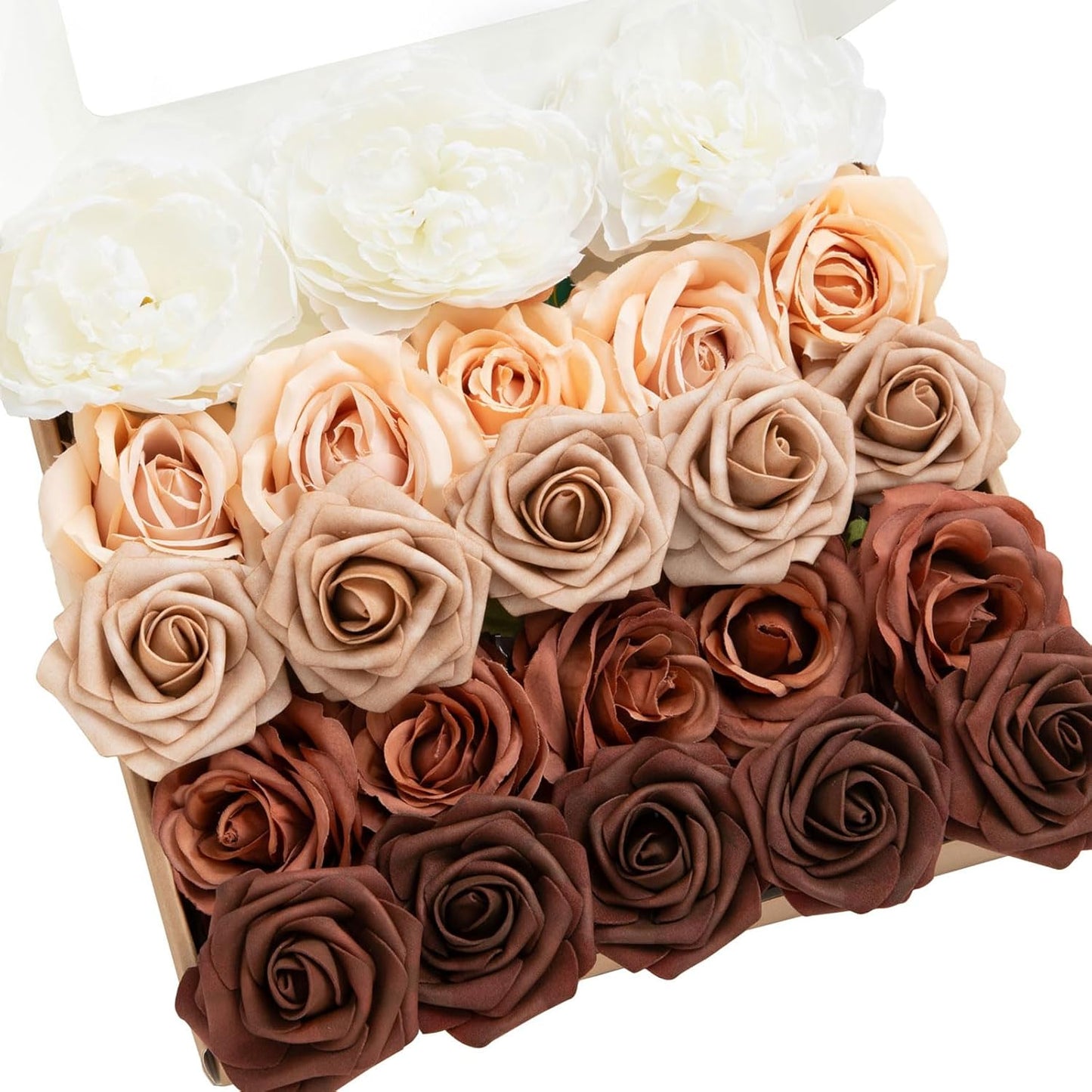 Ling's Moment Artificial Flowers Fake Roses Faux Peony Foam Gardenia Combo for DIY Wedding Bouquets Centerpieces Arrangements Bridal Shower Party Home Decorations, Purple, 23pcs