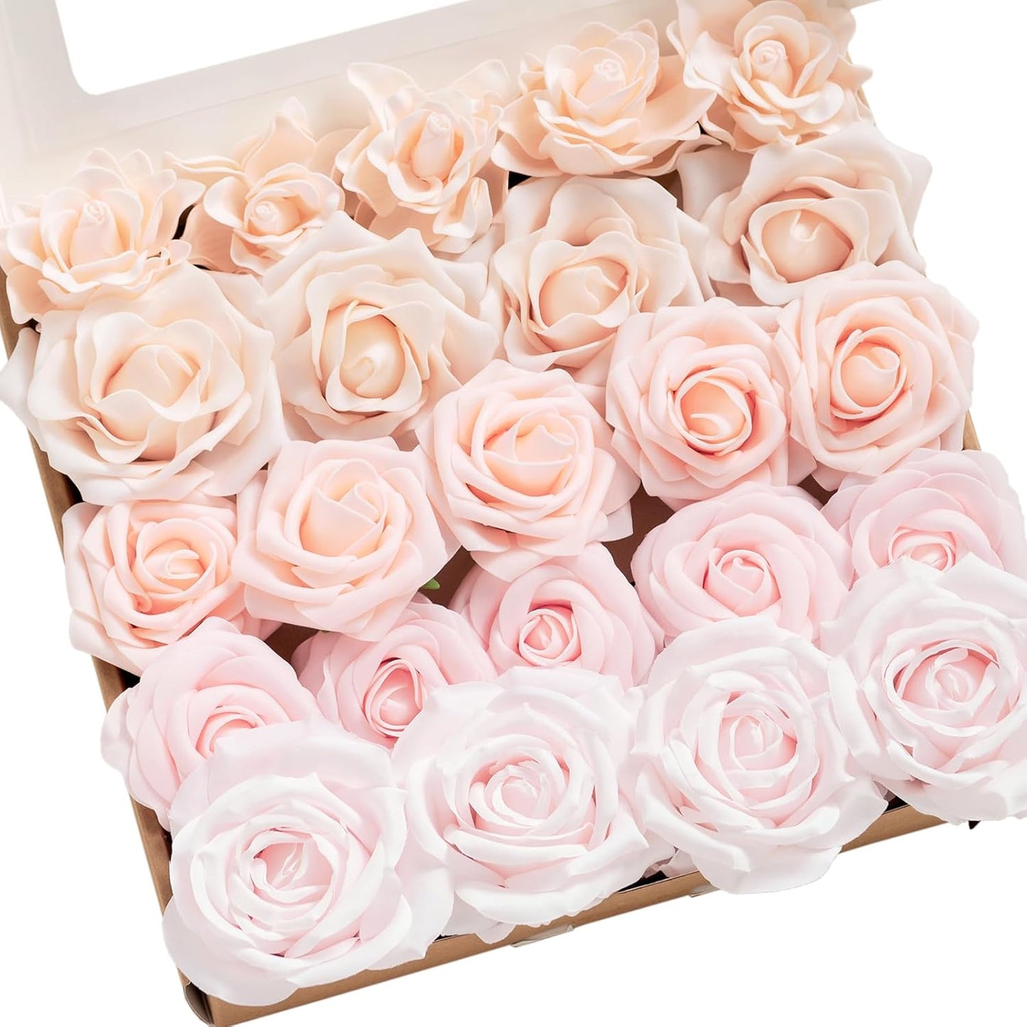 Ling's Moment Artificial Flowers Fake Roses Faux Peony Foam Gardenia Combo for DIY Wedding Bouquets Centerpieces Arrangements Bridal Shower Party Home Decorations, Purple, 23pcs