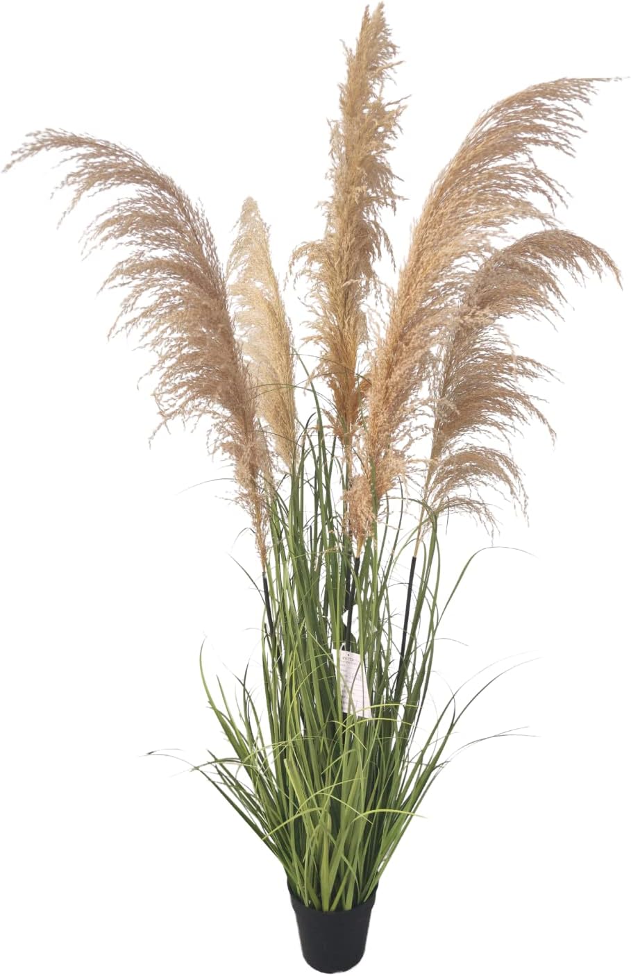 57-inch Artificial Tall Grass Indoor Floor Decor with 7 Reed Flowers & Denser Foliage (1-Pack)