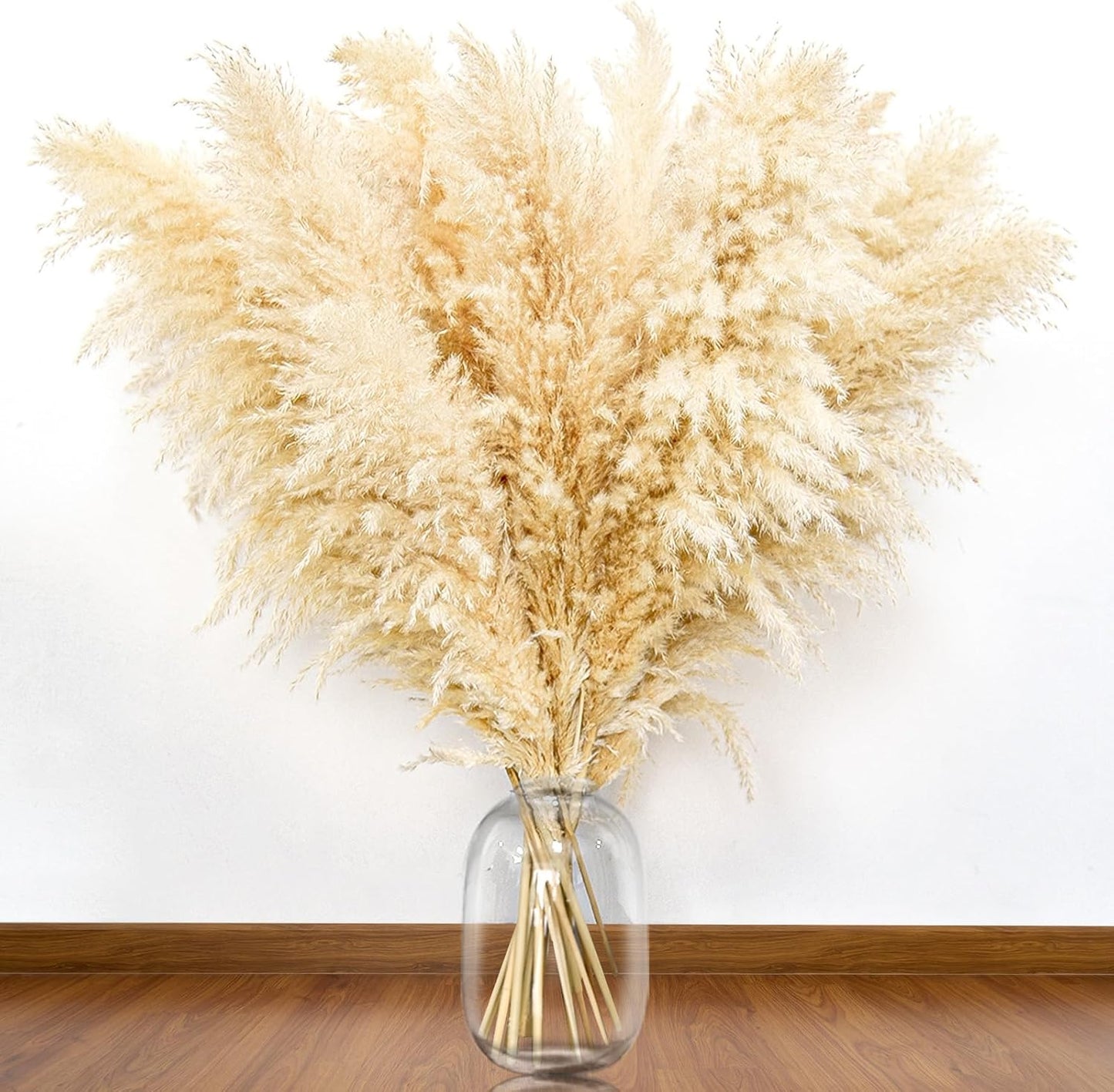 40" 33PCS Dried Pampas Grass Decor Tall,Large Natural Beige pompas Grass Tall Pampas Grass for Floor Vase,Wedding,Party,Farmhouse,Boho Home Decor,and Creating a Bohemian Ambiance