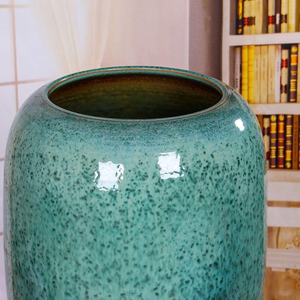 Decorative Vases Green Ceramic Large Vase Home Restaurant Office Decoration Style Floor Vase Decoration Or As A Farmhouse Vase,