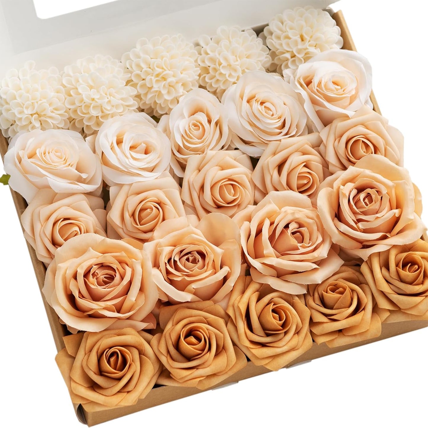 Ling's Moment Artificial Flowers Fake Roses Faux Peony Foam Gardenia Combo for DIY Wedding Bouquets Centerpieces Arrangements Bridal Shower Party Home Decorations, Purple, 23pcs