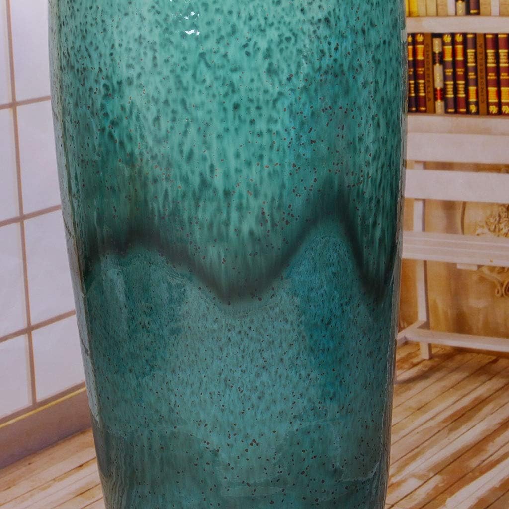 Decorative Vases Green Ceramic Large Vase Home Restaurant Office Decoration Style Floor Vase Decoration Or As A Farmhouse Vase,