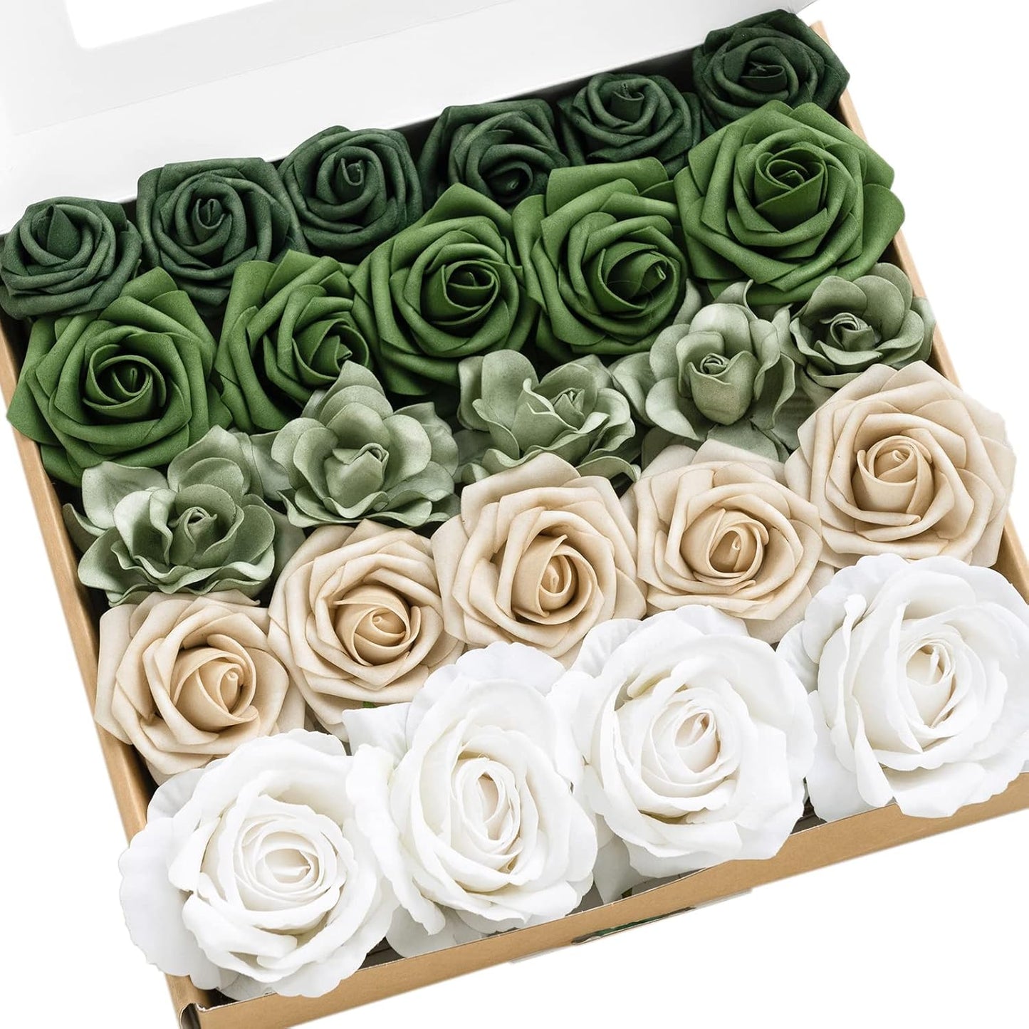 Ling's Moment Artificial Flowers Fake Roses Faux Peony Foam Gardenia Combo for DIY Wedding Bouquets Centerpieces Arrangements Bridal Shower Party Home Decorations, Purple, 23pcs