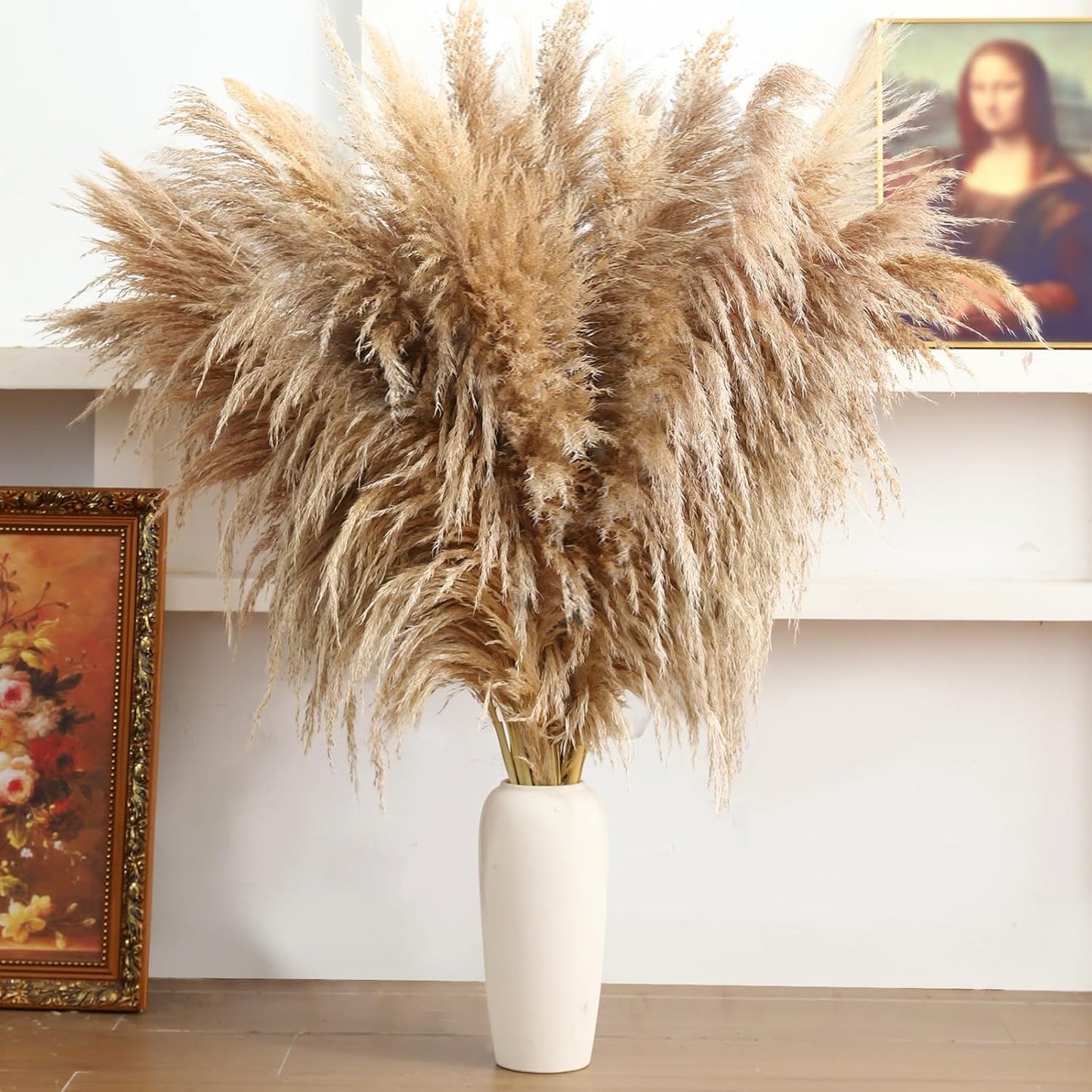 40" 33PCS Dried Pampas Grass Decor Tall,Large Natural Beige pompas Grass Tall Pampas Grass for Floor Vase,Wedding,Party,Farmhouse,Boho Home Decor,and Creating a Bohemian Ambiance