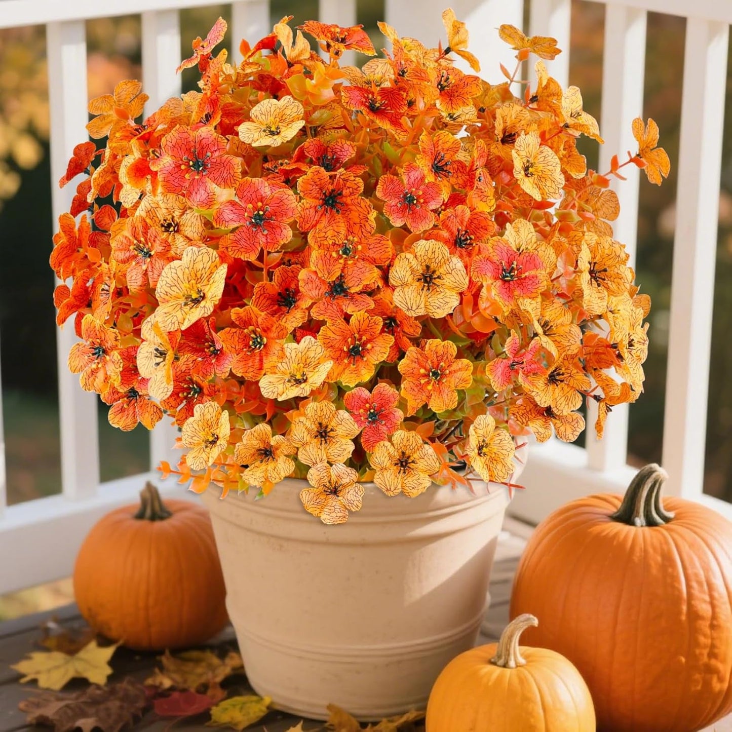 AGIRL 24 Bundles Artificial Flowers Outdoor,No Fade Fake Plastic Flowers Faux Plants for Decoration Hanging Planters Indoor Outside Garden Porch Window Box Home Farmhouse Wedding