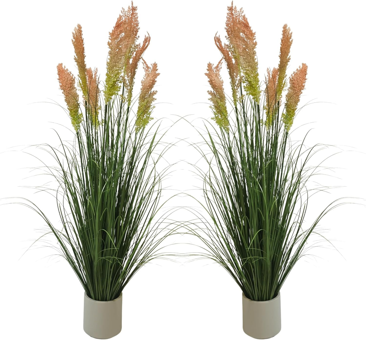 57-inch Artificial Tall Grass Indoor Floor Decor with 7 Reed Flowers & Denser Foliage (1-Pack)