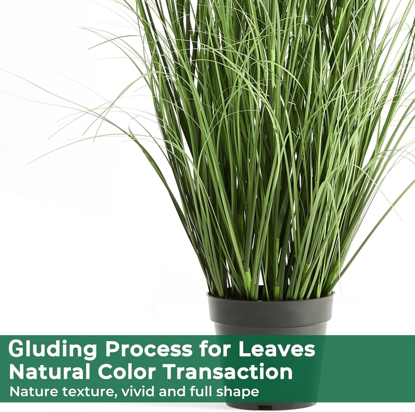 Faux 4ft 2-Pack Horsetail Reed Grass with Green Spikes, 48in Tall Indoor Outdoor Fake Grass in Pot, Home Office Decorative Artificial Plant & Greenery, Wedding Decor Bristlegrass