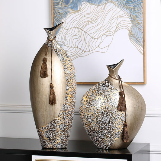 Vase Ceramic Flower Vase Modern Dried Flower Vase, Ceramic Decorative Vase for Living Room, Entryway, Dinner Table, Farmhouse, Office, Wedding and Housewarming,2pcs