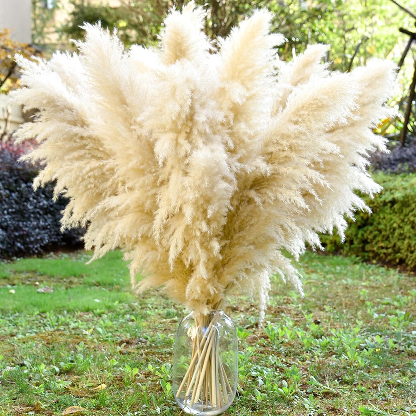 40" 33PCS Dried Pampas Grass Decor Tall,Large Natural Beige pompas Grass Tall Pampas Grass for Floor Vase,Wedding,Party,Farmhouse,Boho Home Decor,and Creating a Bohemian Ambiance
