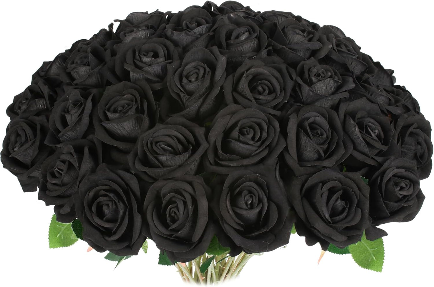50 PCS Fake Red Roses, Artificial Red Flowers Bulk Realistic Silk Faux Rose with Stems for Wedding Decoration Anniversary Bridal Bouquet DIY Floral Arrangement Romantic Home Decor Gifts